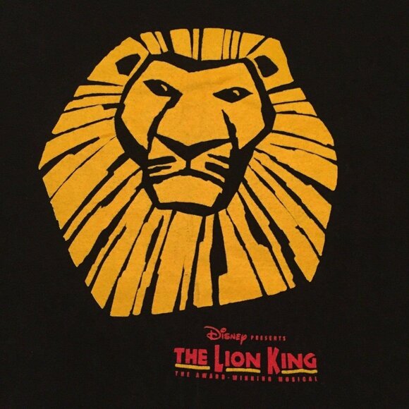 Vintage The Lion King Musical Los Angeles Pantages Theatre Black T-Shirt Medium